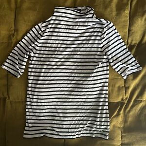 Ann Taylor Factory Black and White Striped Top